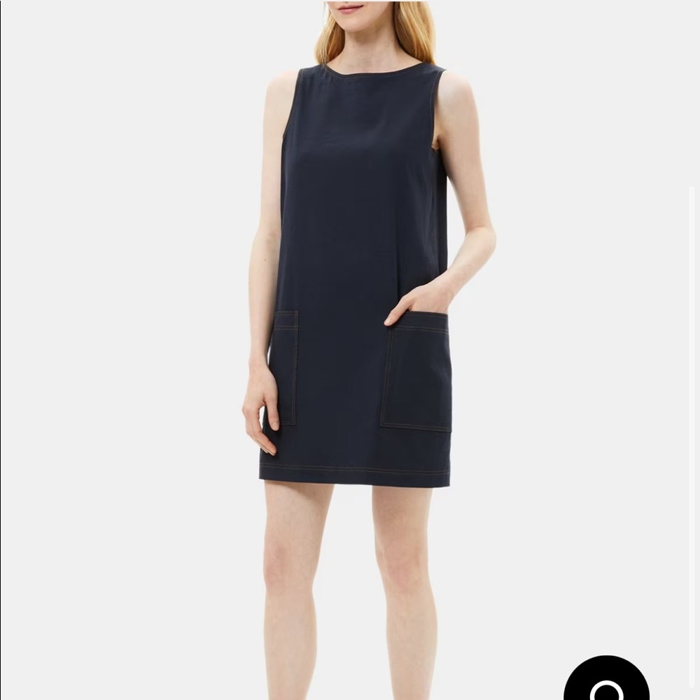 Theory Sleeveless Shift Dress in Linen